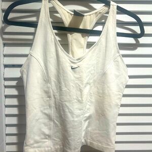 Nike Athletic Workout White  Built in Bra Tank Top size XL
